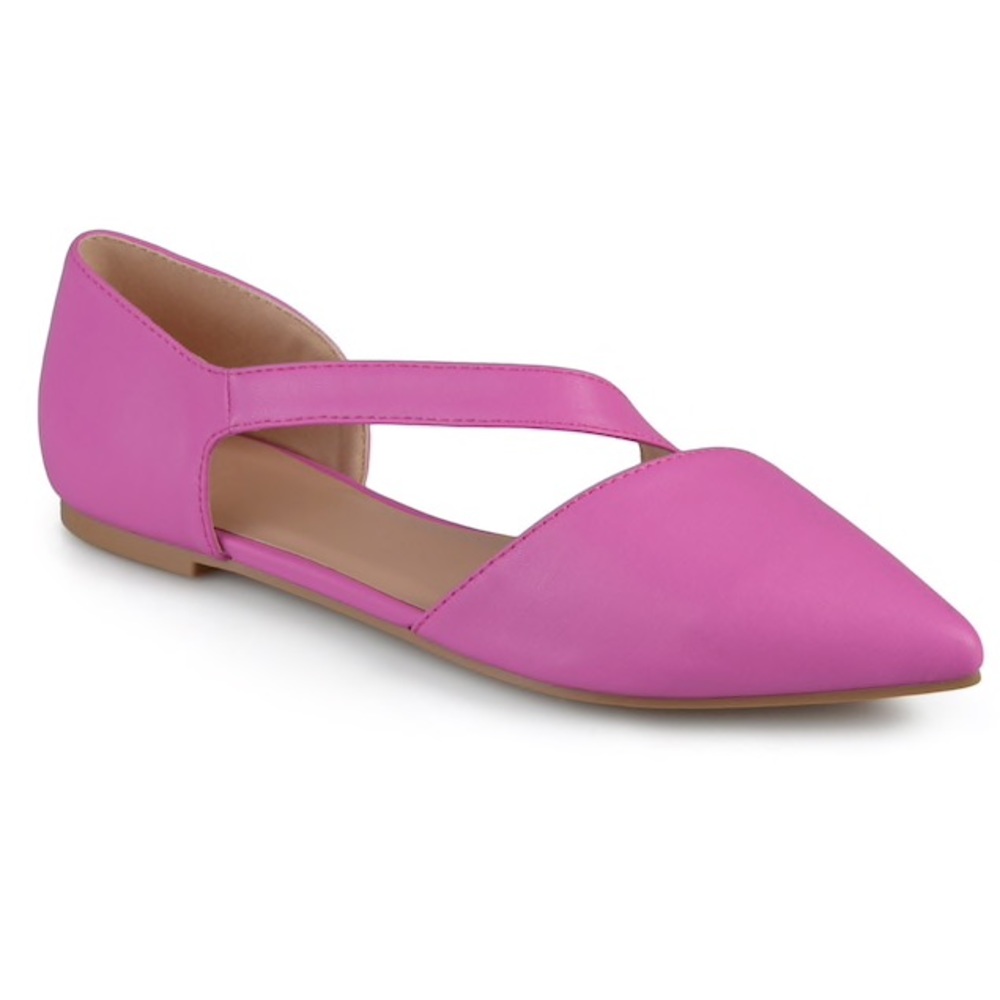 Fuchsia Open-Side Flats with Pointed Toe (NWOT)